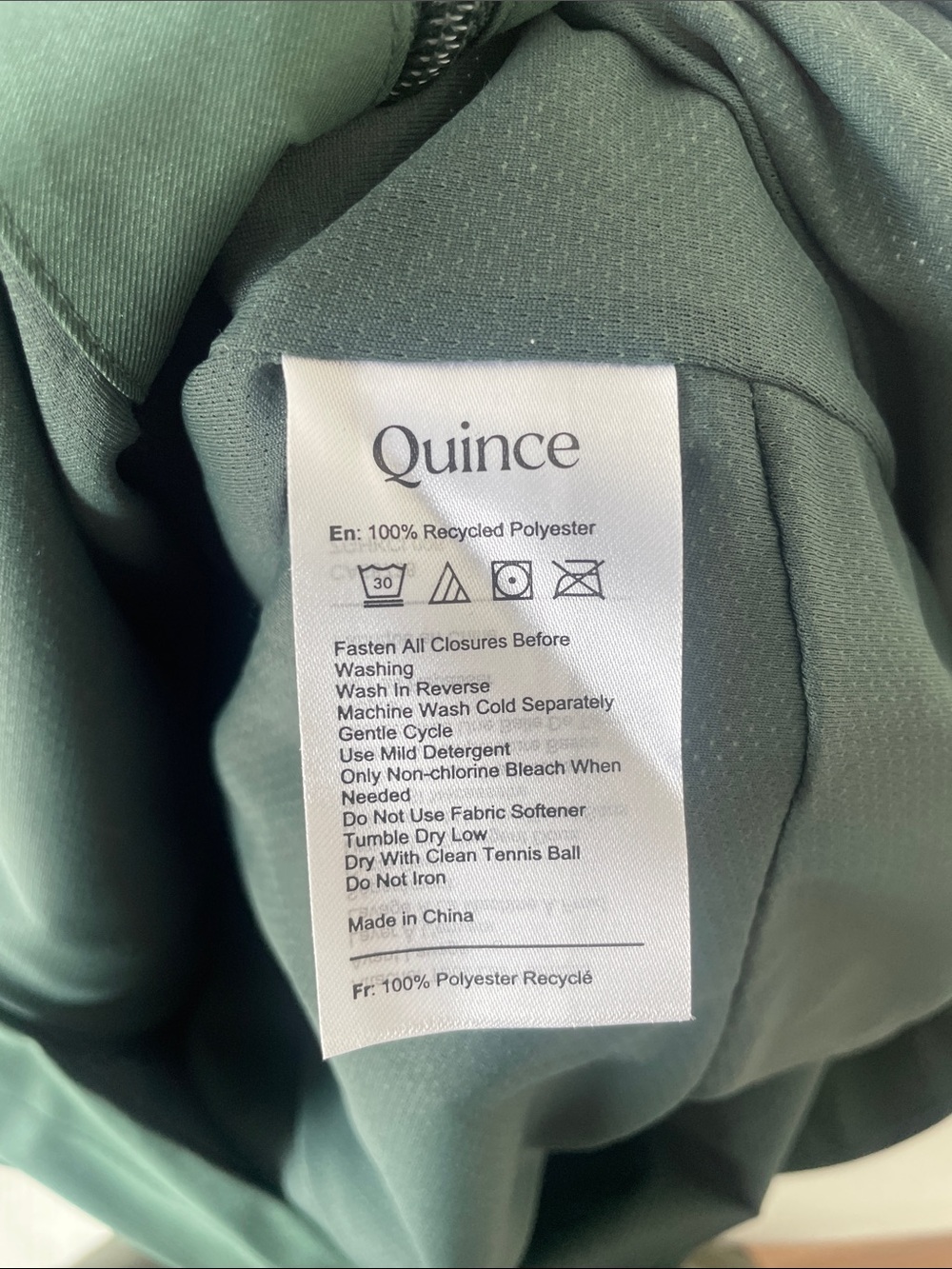 Quince Forest Green Hooded Raincoat - Picture 3 of 3
